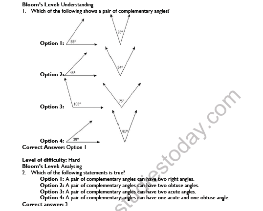 CBSE Class 7 Maths Lines and Angles Worksheet Set A 3