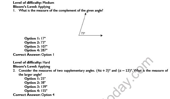 CBSE Class 7 Maths Lines and Angles Worksheet Set A 5