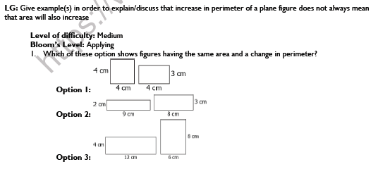 CBSE Class 7 Maths Perimeter and Area Worksheet Set A 2