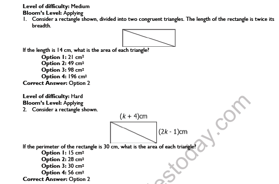 CBSE Class 7 Maths Perimeter and Area Worksheet Set A 5