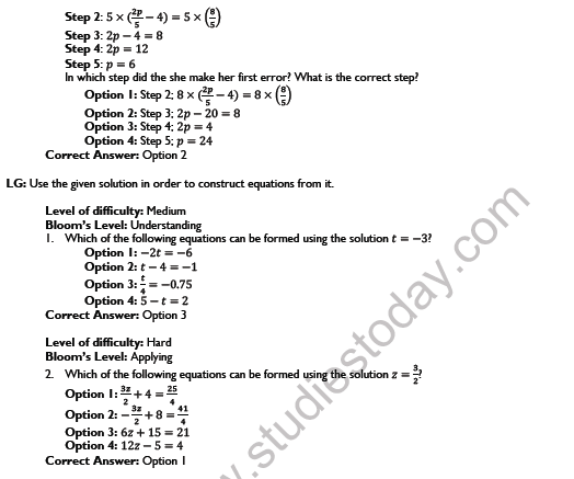 CBSE Class 7 Maths Simple Equations Worksheet Set A 5