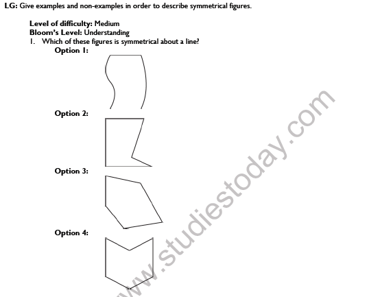 CBSE Class 7 Maths Symmetry Worksheet Set A 1