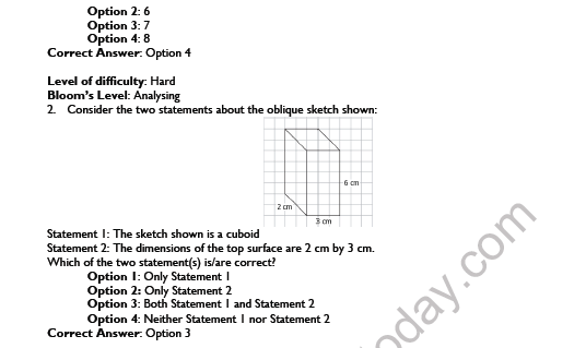 CBSE Class 7 Maths Visualising Solid Shapes Worksheet Set A 5