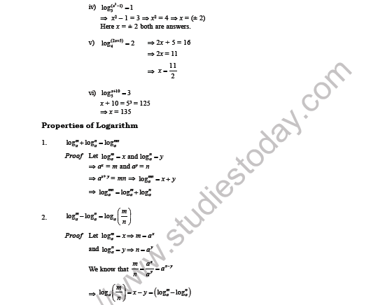 CBSE Class 8 Mathematics Exponents and Radicals Logarithm MCQs Set A 3