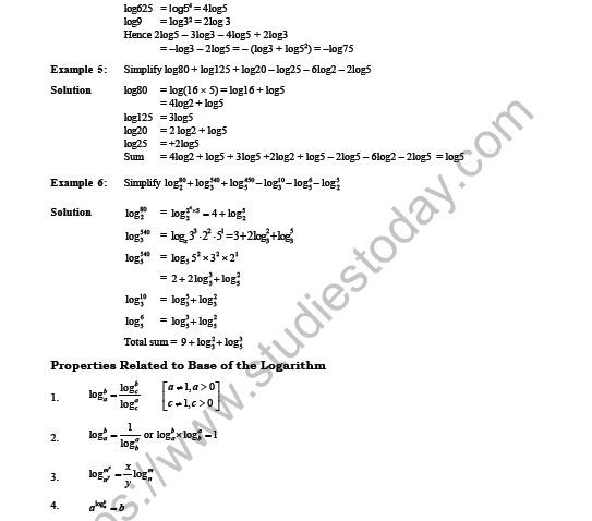 CBSE Class 8 Mathematics Exponents and Radicals Logarithm MCQs Set A 4