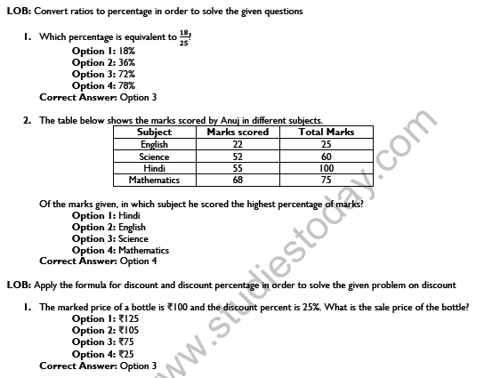 CBSE Class 8 Maths Comparing Quantities Worksheet Set A 1