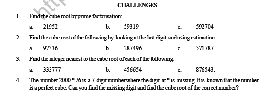CBSE Class 8 Maths Cubes and Cube Roots HOTs 2