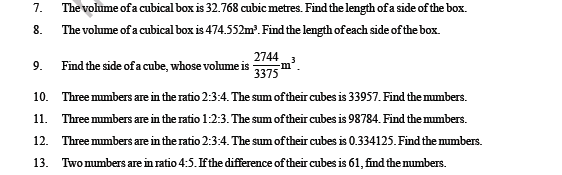 CBSE Class 8 Maths Cubes and Cube Roots Question Bank 2