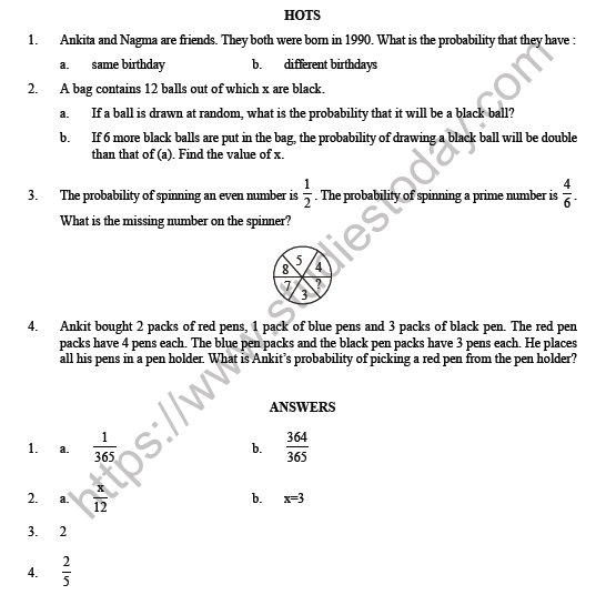 CBSE Class 8 Maths Data Handling HOTs 1