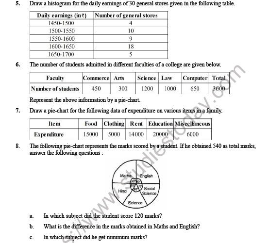 CBSE Class 8 Maths Data Handling Question Bank 3