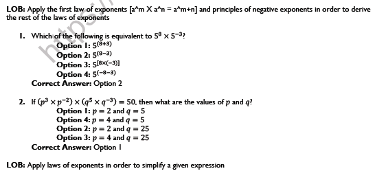 CBSE Class 8 Maths Exponents and Power Worksheet Set B 2