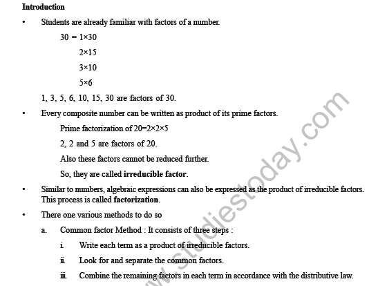 CBSE Class 8 Maths Factorization Worksheet 3