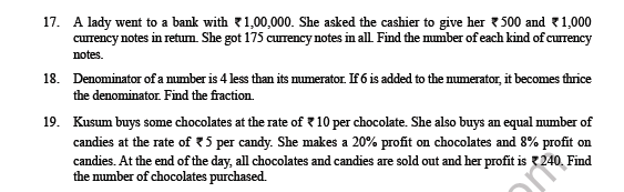 CBSE Class 8 Maths Linear Equations in One Variable Question Bank 3