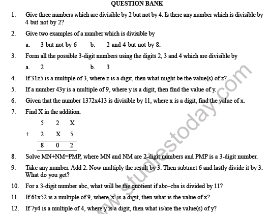 CBSE Class 8 Maths Playing with Number Question Bank 1