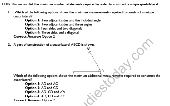 CBSE Class 8 Maths Practical Geometry Worksheet Set B 1