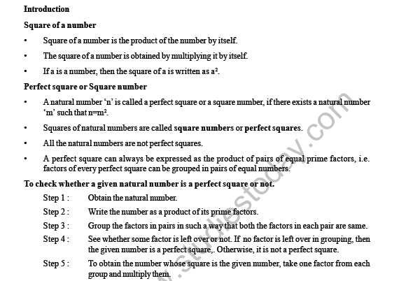 CBSE Class 8 Maths Square and Square Roots Worksheet 4