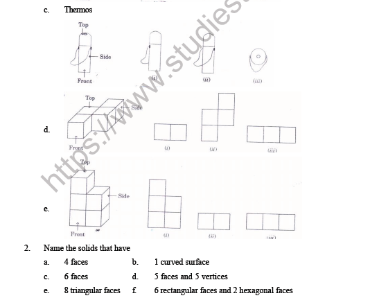 CBSE Class 8 Maths Visualising Solids Shapes Question Bank 2
