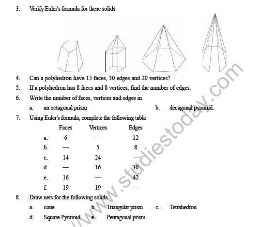 CBSE Class 8 Maths Visualising Solids Shapes Question Bank 3