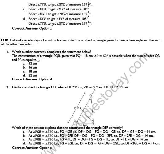 CBSE Class 9 Constructions Worksheet Set B 5