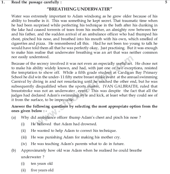 CBSE Class 9 English Communicative Sample Paper Set 15