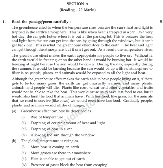 CBSE Class 9 English Communicative Sample Paper Set 16