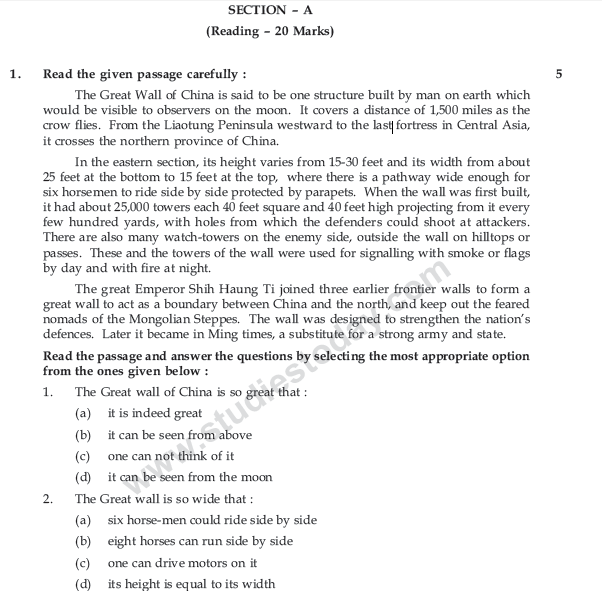 CBSE Class 9 English Communicative Sample Paper Set 30