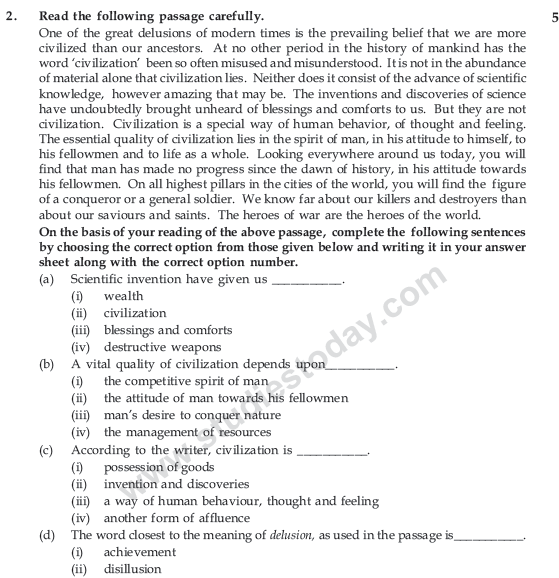 CBSE Class 9 English Communicative Sample Paper Set 4-