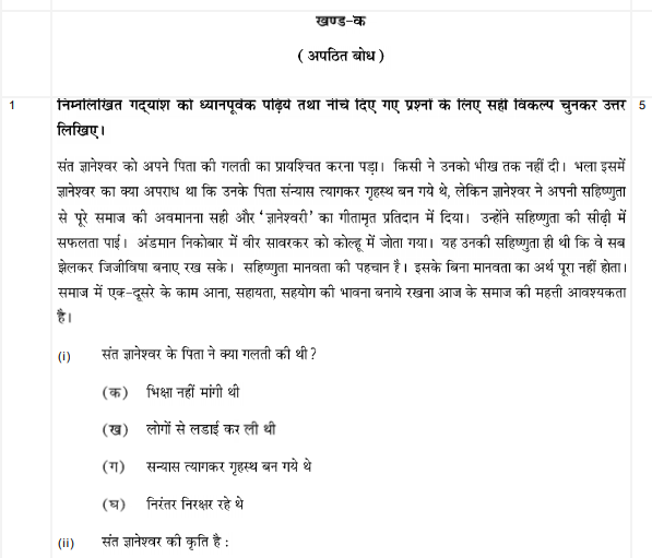 CBSE Class 9 Hindi A Sample Paper Set 30