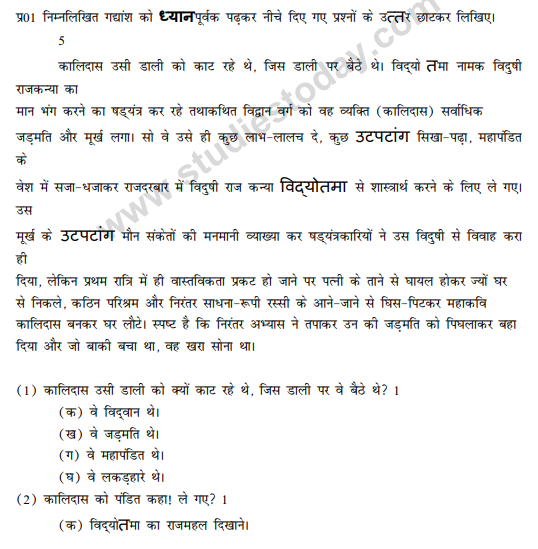 CBSE Class 9 Hindi A Sample Paper Set O