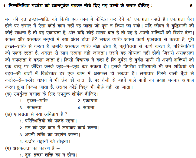 CBSE Class 9 Hindi Sample Paper Set M