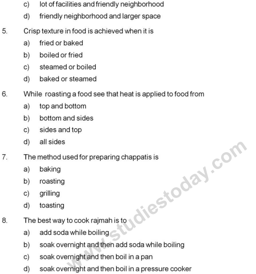 CBSE Class 9 Home Science Sample Paper Set C