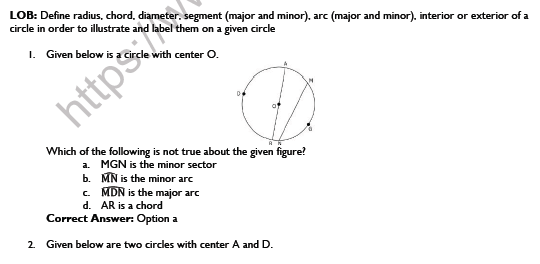 CBSE Class 9 Mathematics Circles Worksheet Set A 2