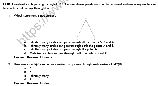 CBSE Class 9 Mathematics Circles Worksheet Set A 6
