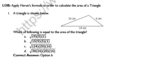 CBSE Class 9 Mathematics Heron Formula Worksheet Set C 2