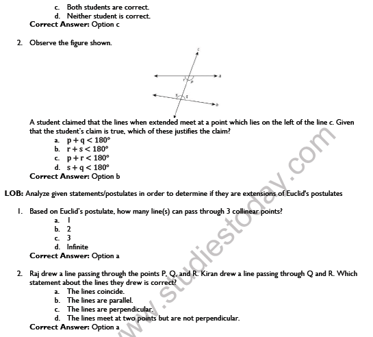 CBSE Class 9 Mathematics Introduction To Euclids Geometry Worksheet Set B 3