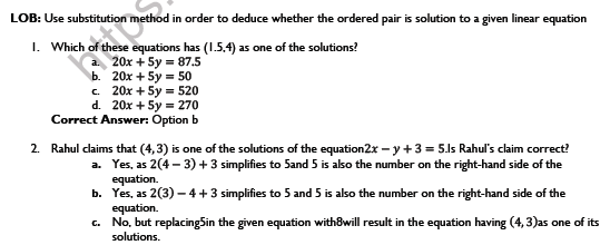 CBSE Class 9 Mathematics Linear Equations in two variables Worksheet Set B 2