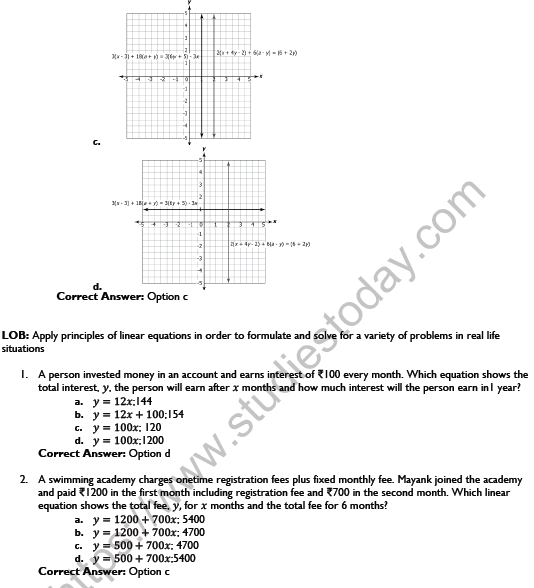 CBSE Class 9 Mathematics Linear Equations in two variables Worksheet Set B 5