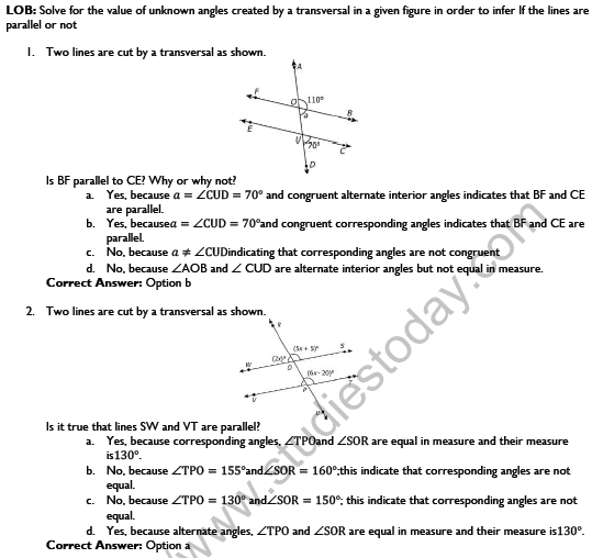 CBSE Class 9 Mathematics Lines and Angles Worksheet Set D 5