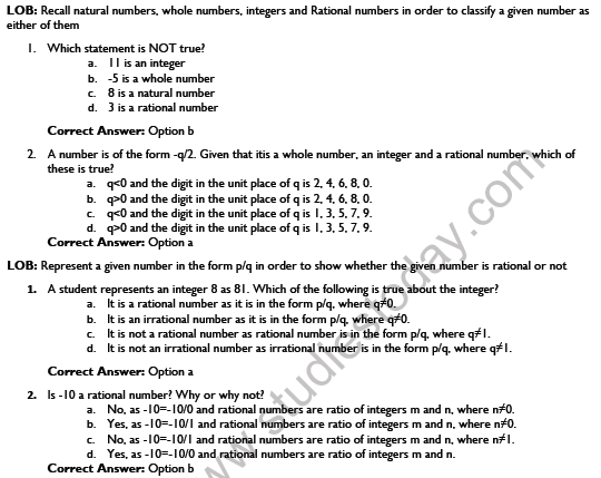 CBSE Class 9 Mathematics Number Systems Worksheet Set E 1