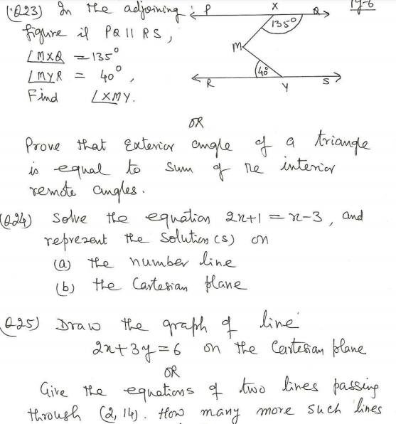 CBSE Class 9 Mathematics Sample Paper 1 Part B