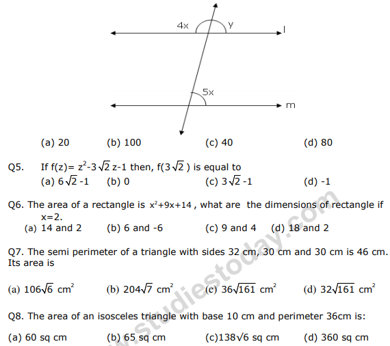 CBSE Class 9 Mathematics Sample Paper 14