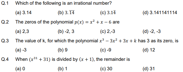 CBSE Class 9 Mathematics Sample Paper 4