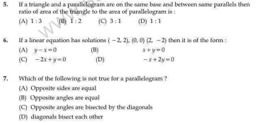 CBSE Class 9 Mathematics Sample Paper 9