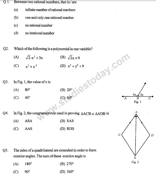 CBSE Class 9 Mathematics Sample Paper Set 19
