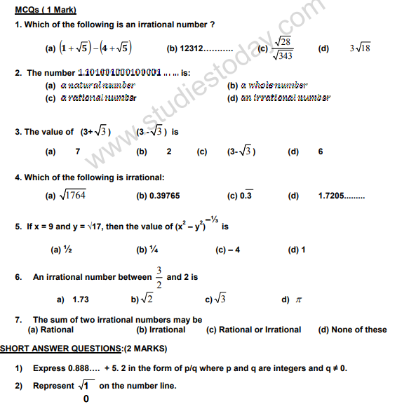 CBSE Class 9 Mathematics Sample Paper Set 20