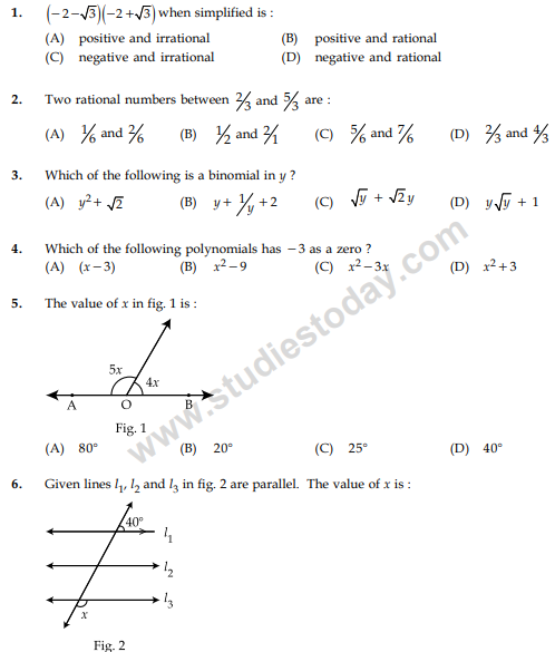 CBSE Class 9 Mathematics Sample Paper Set 31