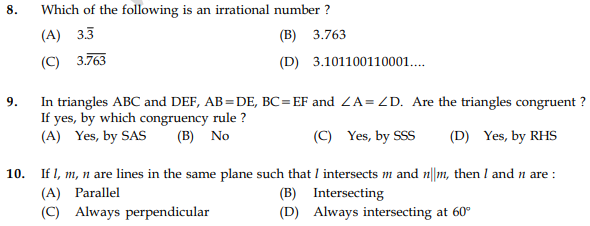 CBSE Class 9 Mathematics Sample Paper Set 38
