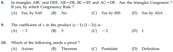 CBSE Class 9 Mathematics Sample Paper Set 39