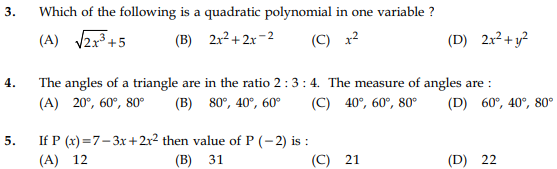 CBSE Class 9 Mathematics Sample Paper Set 43-