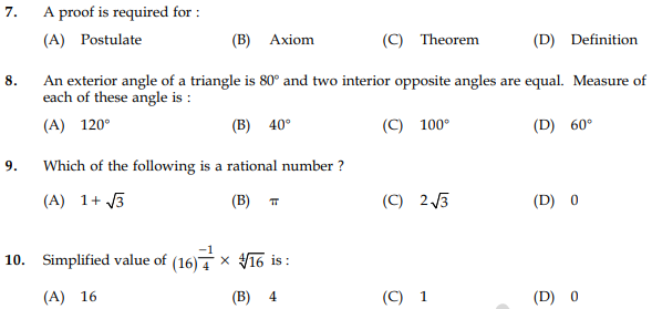 CBSE Class 9 Mathematics Sample Paper Set 46